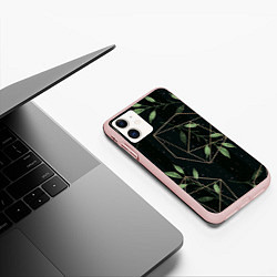 Чехол iPhone 11 матовый Геометрия в природе, цвет: 3D-светло-розовый — фото 2