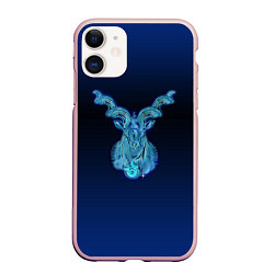 Чехол iPhone 11 матовый Знаки Зодиака Козерог, цвет: 3D-светло-розовый