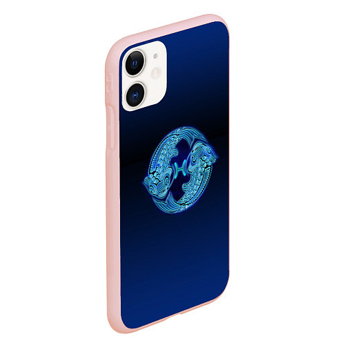 Чехол iPhone 11 матовый Знаки Зодиака Рыбы / 3D-Светло-розовый – фото 2