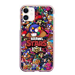 Чехол iPhone 11 матовый BRAWL STARS EL PRIMO, цвет: 3D-светло-розовый