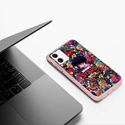 Чехол iPhone 11 матовый BRAWL STARS BIB, цвет: 3D-светло-розовый — фото 2