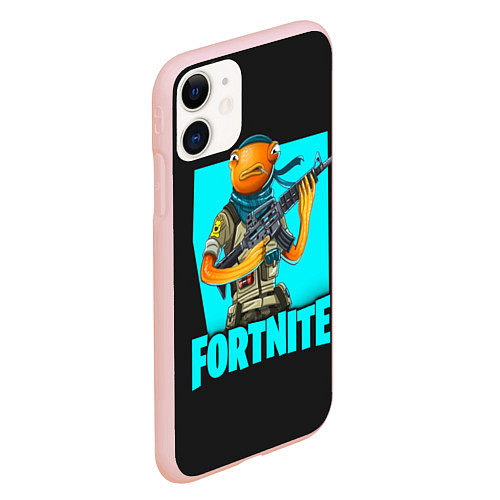Чехол iPhone 11 матовый Fortnite / 3D-Светло-розовый – фото 2