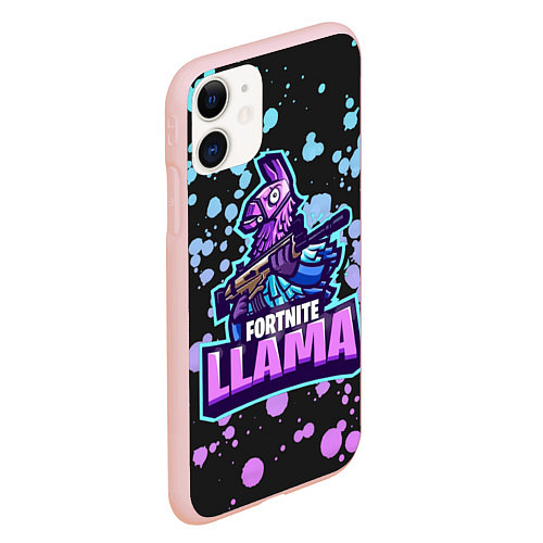 Чехол iPhone 11 матовый Fortnite LLAMA / 3D-Светло-розовый – фото 2