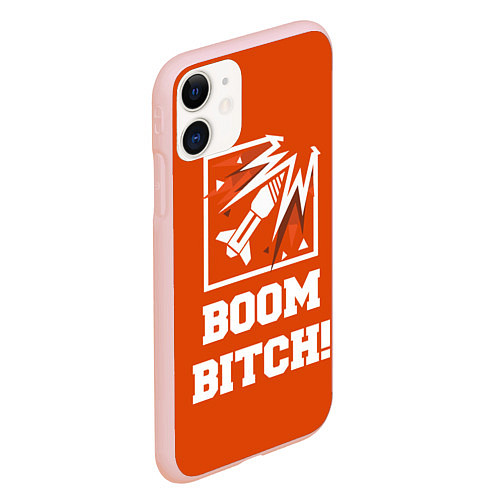 Чехол iPhone 11 матовый Boom Bitch! / 3D-Светло-розовый – фото 2