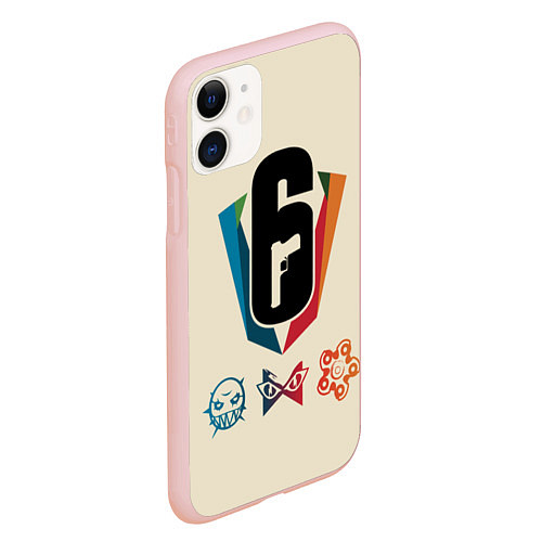Чехол iPhone 11 матовый Rainbow Six Siege / 3D-Светло-розовый – фото 2