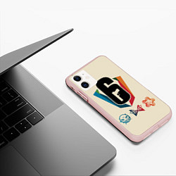 Чехол iPhone 11 матовый Rainbow Six Siege, цвет: 3D-светло-розовый — фото 2