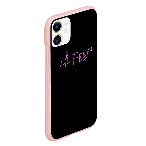 Чехол iPhone 11 матовый LIL PEEP НА СПИНЕ / 3D-Светло-розовый – фото 2