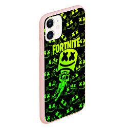 Чехол iPhone 11 матовый FORTNITE, цвет: 3D-светло-розовый — фото 2