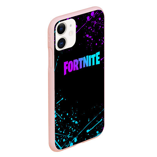Чехол iPhone 11 матовый FORTNITE / 3D-Светло-розовый – фото 2