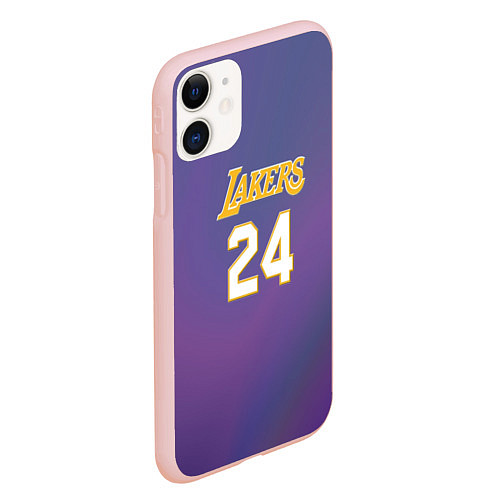 Чехол iPhone 11 матовый Los Angeles Lakers Kobe Brya / 3D-Светло-розовый – фото 2