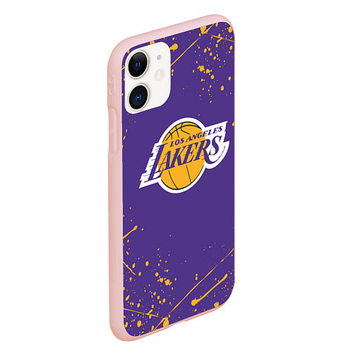 Чехол iPhone 11 матовый LA LAKERS / 3D-Светло-розовый – фото 2