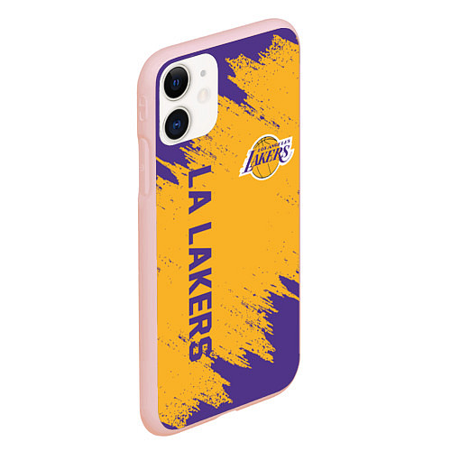Чехол iPhone 11 матовый LA LAKERS / 3D-Светло-розовый – фото 2