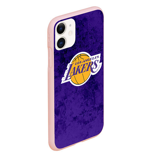 Чехол iPhone 11 матовый LA LAKERS / 3D-Светло-розовый – фото 2