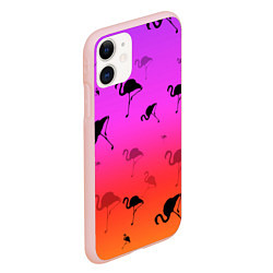 Чехол iPhone 11 матовый Фламинго, цвет: 3D-светло-розовый — фото 2