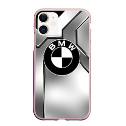 Чехол iPhone 11 матовый BMW, цвет: 3D-светло-розовый