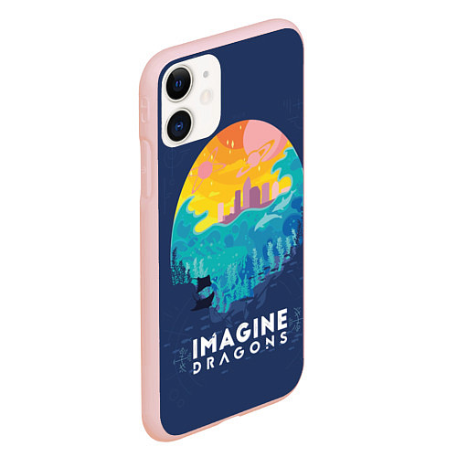 Чехол iPhone 11 матовый Imagine Dragons / 3D-Светло-розовый – фото 2