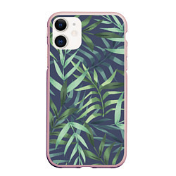 Чехол iPhone 11 матовый Арт из джунглей, цвет: 3D-светло-розовый