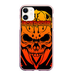 Чехол iPhone 11 матовый Iron Maiden, цвет: 3D-светло-розовый