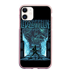 Чехол iPhone 11 матовый Led Zeppelin, цвет: 3D-светло-розовый