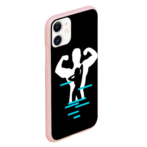 Чехол iPhone 11 матовый Титан / 3D-Светло-розовый – фото 2