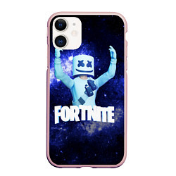 Чехол iPhone 11 матовый Marshmello, цвет: 3D-светло-розовый