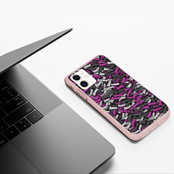 Чехол iPhone 11 матовый Именной камуфляж Даша, цвет: 3D-светло-розовый — фото 2