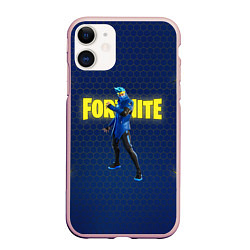 Чехол iPhone 11 матовый FORTNITE NINJA, цвет: 3D-светло-розовый