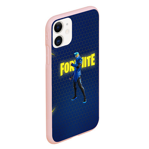 Чехол iPhone 11 матовый FORTNITE NINJA / 3D-Светло-розовый – фото 2