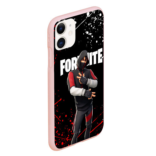 Чехол iPhone 11 матовый FORTNITE IKONIK / 3D-Светло-розовый – фото 2