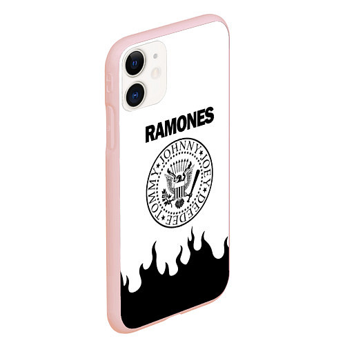 Чехол iPhone 11 матовый RAMONES / 3D-Светло-розовый – фото 2