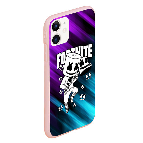 Чехол iPhone 11 матовый FORTNITE X MARSHMELLO / 3D-Светло-розовый – фото 2