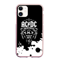 Чехол iPhone 11 матовый ACDC TNT, цвет: 3D-светло-розовый