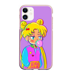 Чехол iPhone 11 матовый SAILOR MOON, цвет: 3D-светло-розовый