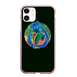 Чехол iPhone 11 матовый СЕЙЛОР МУН, цвет: 3D-светло-розовый