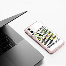 Чехол iPhone 11 матовый Off-White: Keep Going, цвет: 3D-светло-розовый — фото 2