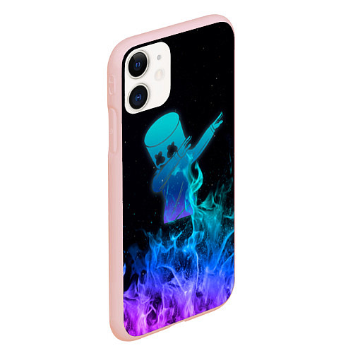 Чехол iPhone 11 матовый Marshmello Fortnite / 3D-Светло-розовый – фото 2