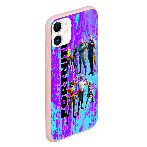 Чехол iPhone 11 матовый Fortnite / 3D-Светло-розовый – фото 2