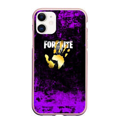 Чехол iPhone 11 матовый Fortnite, цвет: 3D-светло-розовый