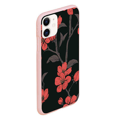 Чехол iPhone 11 матовый САКУРА / 3D-Светло-розовый – фото 2