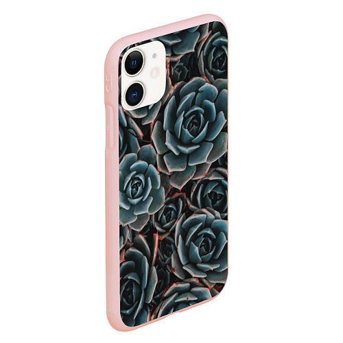 Чехол iPhone 11 матовый Цветы Розы / 3D-Светло-розовый – фото 2