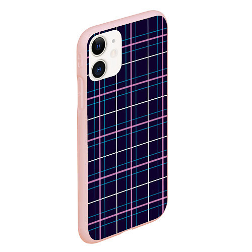 Чехол iPhone 11 матовый Шотландка / 3D-Светло-розовый – фото 2