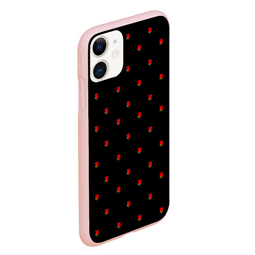 Чехол iPhone 11 матовый РОЗЫ / 3D-Светло-розовый – фото 2