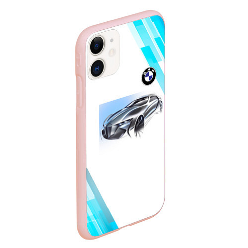 Чехол iPhone 11 матовый BMW / 3D-Светло-розовый – фото 2