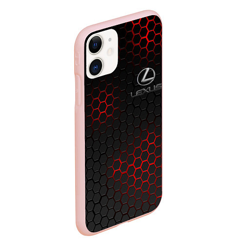 Чехол iPhone 11 матовый LEXUS / 3D-Светло-розовый – фото 2