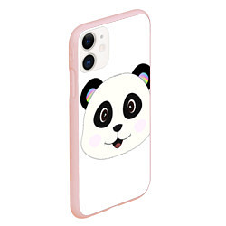 Чехол iPhone 11 матовый Panda, цвет: 3D-светло-розовый — фото 2