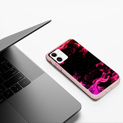 Чехол iPhone 11 матовый ОГОНЬ, цвет: 3D-светло-розовый — фото 2
