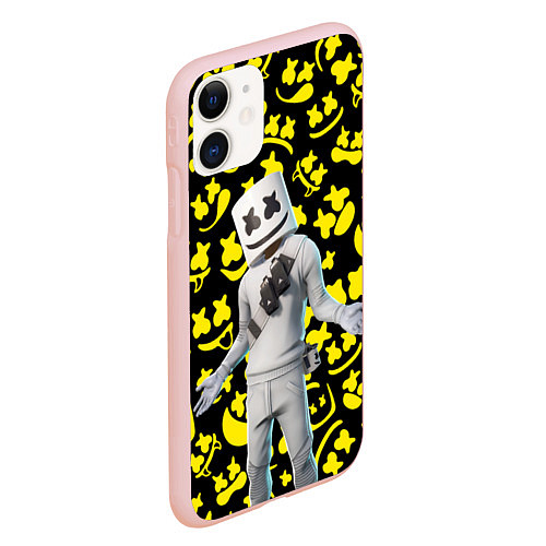 Чехол iPhone 11 матовый FORTNITE x MARSHMELLO / 3D-Светло-розовый – фото 2