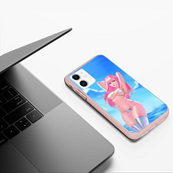 Чехол iPhone 11 матовый DARLING IN THE FRANXX, цвет: 3D-светло-розовый — фото 2