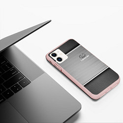 Чехол iPhone 11 матовый LEXUS, цвет: 3D-светло-розовый — фото 2