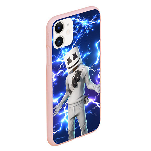 Чехол iPhone 11 матовый FORTNITE x MARSHMELLO / 3D-Светло-розовый – фото 2